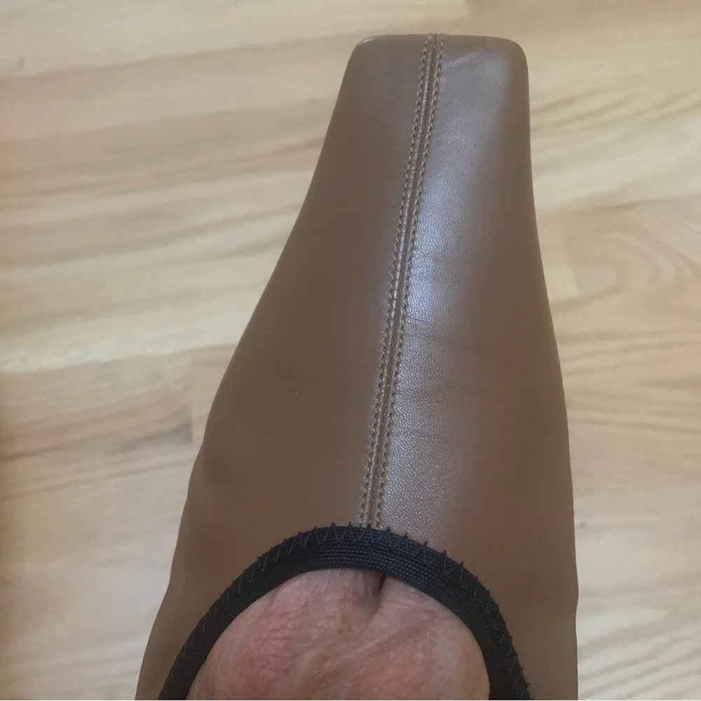 NIB PROENZA SCHOULER Kristie Ballet Flat Brown Square Toe Minimalist Neutral 41 - Picture 15 of 16